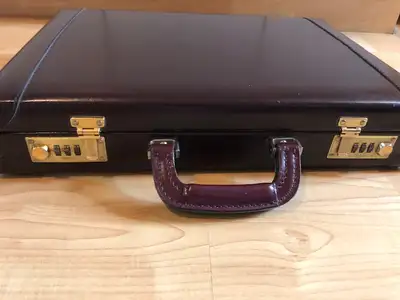 Leather briefcase, attache briefcase $80, dark brown gently used Leather briefcase, attache briefcas...