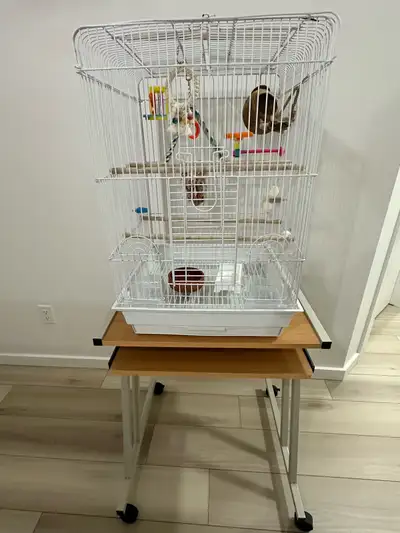 Bird’s cage with trolley, View more