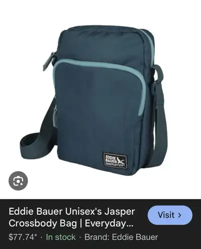 This brand new Eddie Bauer Jasper Crossbody Bag in peacock colour is a versatile and stylish accesso...