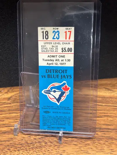 Rare 1977 (5th Home Game) Blue Jays vs Tigers Game Admittance⚾️, View more