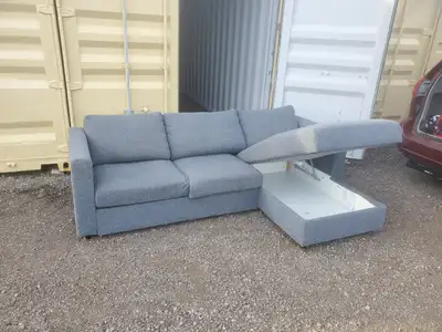 *Free Delivery* Grey Ikea Finnala Sectional Couch Sofa w Storage, View more