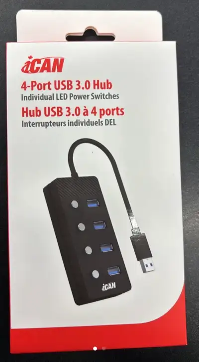 ICAN 4-Port USB 3.0 Hub - New in Box!, View more