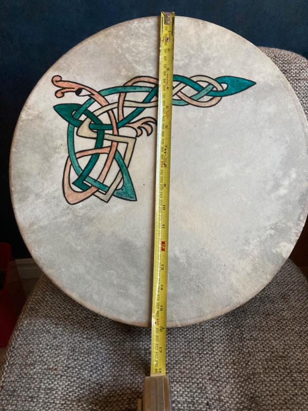 beautiful 16 inch handmade Irish Bodhrán drum. with tags. in Drums & Percussion in Kitchener / Waterloo - Image 2