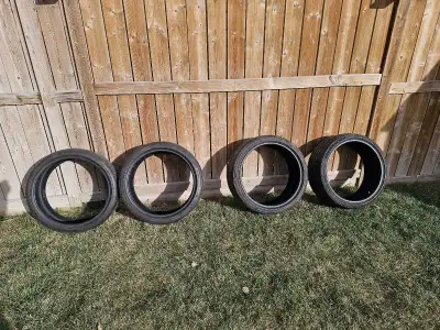 Selling 4 Summer tires with some life remaining LOCATED IN CRANSTON SE OF CALGARY PLEASE CASH ONLY M...