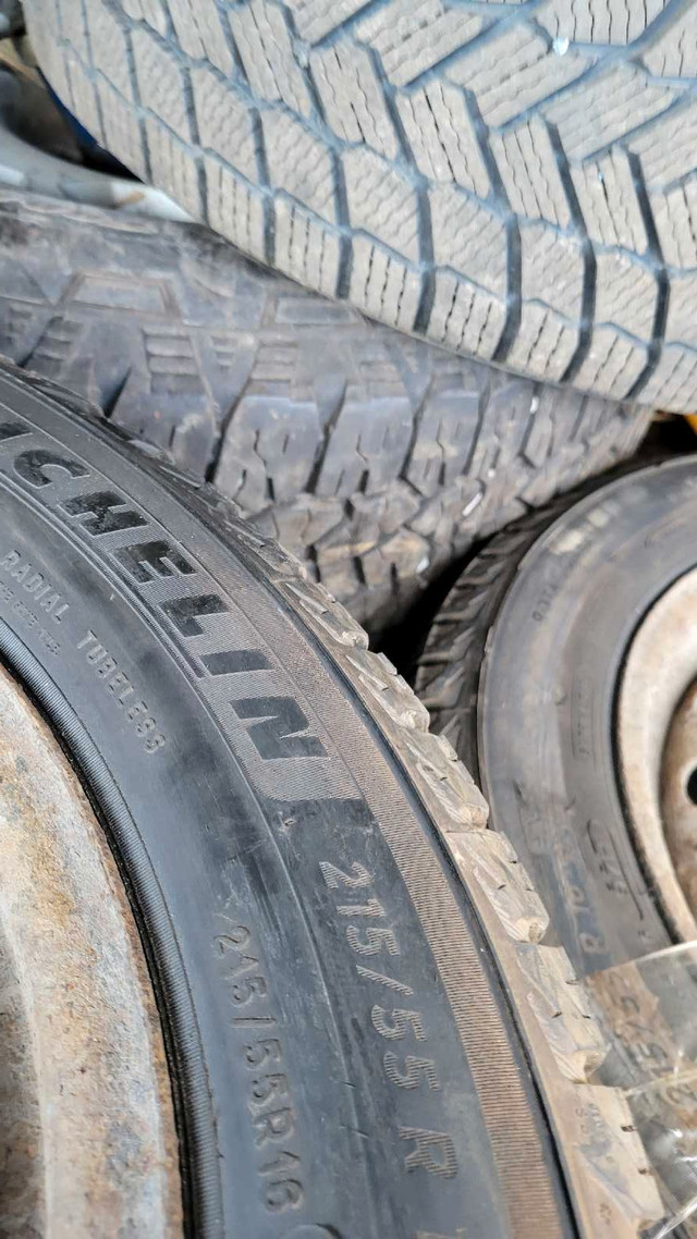 215/55R16 Michelin X Ice on 5x110 steel wheels in Tires & Rims in New Glasgow