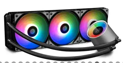 DeepCool Castle 360 RGB V2 360mm All-in-One Liquid CPU Cooler with Addressable RGB Waterblock and Fa...