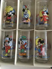 Mickey Mouse 60th birthday glasses, set of 6