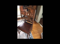 Antique dining room table,chairs,cabinet