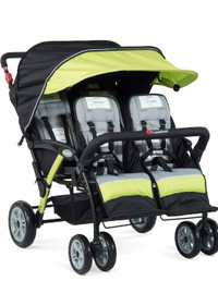 Foundations Quad Sport 4-Passenger Folding Stroller with Canopy