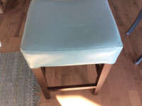 Leather Bar/ Counter Stool in Robin’s Egg Blue/Green Color