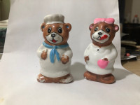 SALE!!Chef bear salt and pepper shakers -vintage