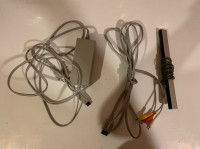 Wii System Power Adapter, Sensor Bar and TV hookup Cables
