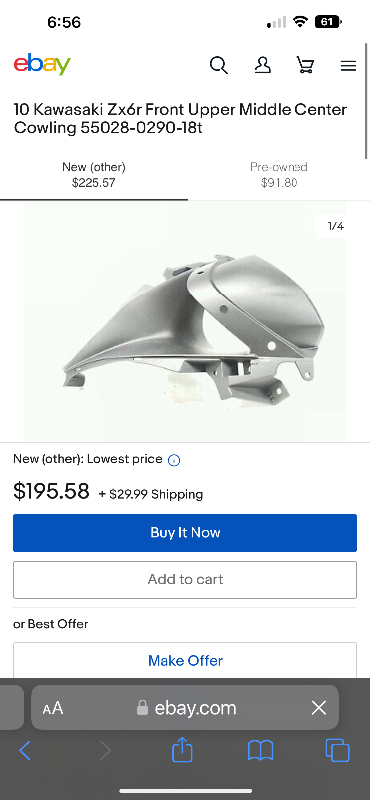 Kawasaki Ninja zx 6r Upper Front Center Cowling 55028-0290-18T in Other in Barrie - Image 8