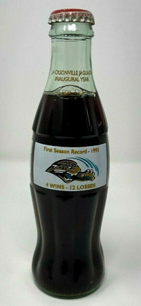 Coca-Cola Bottle Jacksonville Jaguars Inaugural Year 1995 8 oz