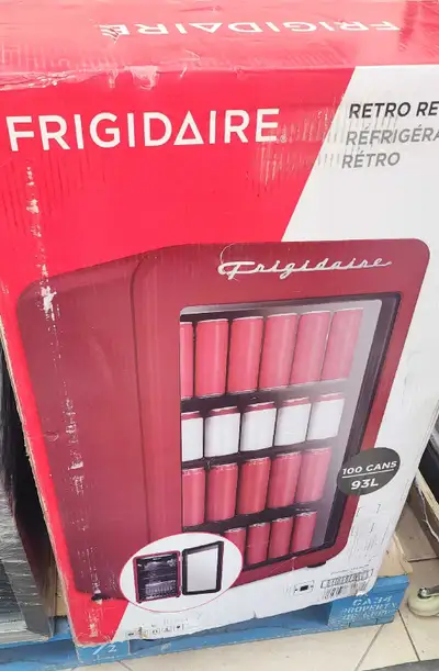 Frigidaire, 3.3 Cu. Ft. Retro Refrigerator, Glass Door, Red, View more
