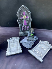 Halloween tombstones and  ghostly widow