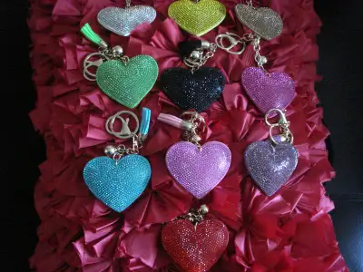 soft leather heart shape key chain, View more