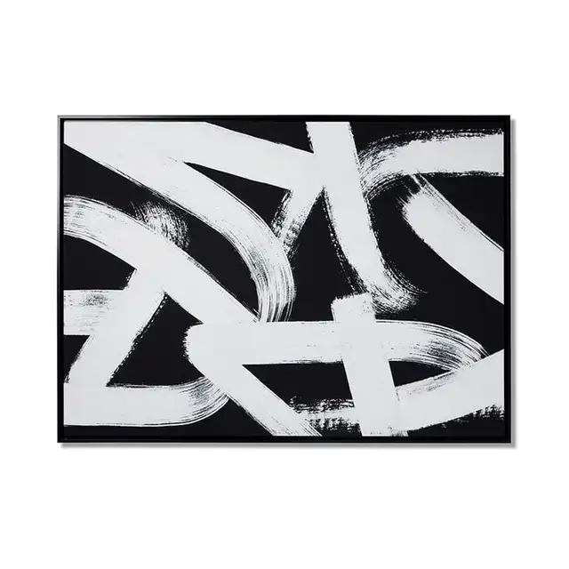Large Abstract black/white/cream Canvas wall Art in Home Décor & Accents in City of Toronto - Image 6