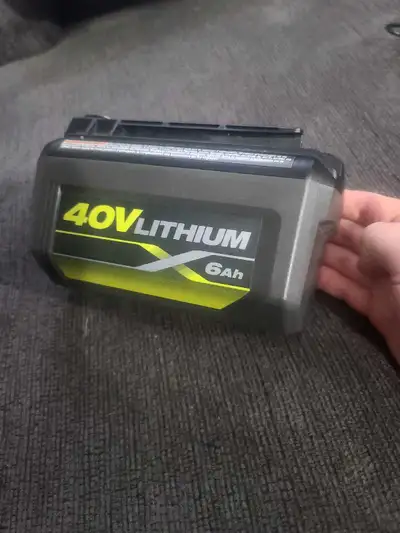 Ryobi 40v 6ah battery + charger, View more