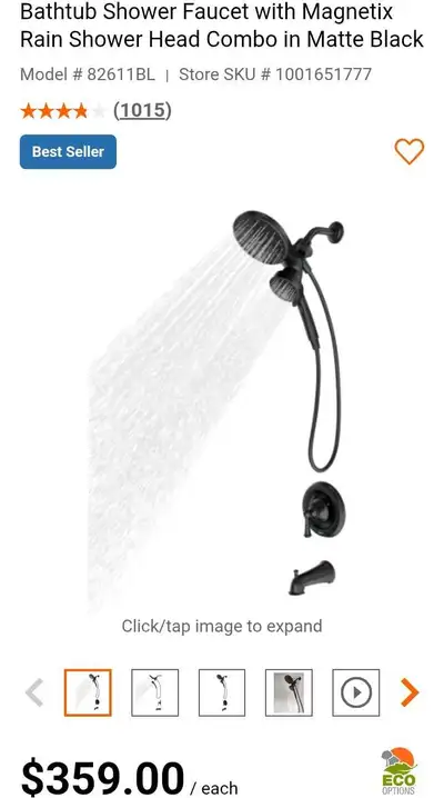 Moen Brecklyn Single Handle 6-spray Bathtub Shower Faucet, View more