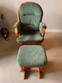 Green Glider Chair & Footstool