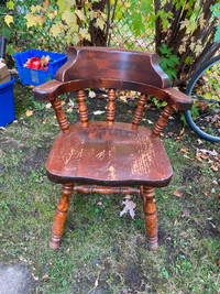 Chunky Victorian Elm Smokers Bow Antique Arm Chair