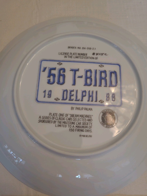 56 T-Bird  by Philip Palma 1988 Collector Plate in Other in Oakville / Halton Region - Image 4