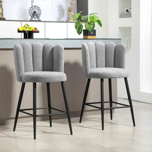 Faux Cashmere Bar Stool Counter Height Bar Stools with Back for  in Chairs & Recliners in Markham / York Region - Image 10