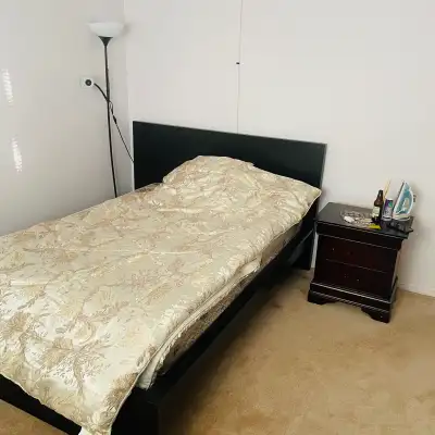 This cozy and clean furnished private room is available for rent and offers a peaceful living space....