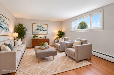 $1,550/month + eletricity and internet Bright 2-bedroom lower-level unit in a duplex, located in the...