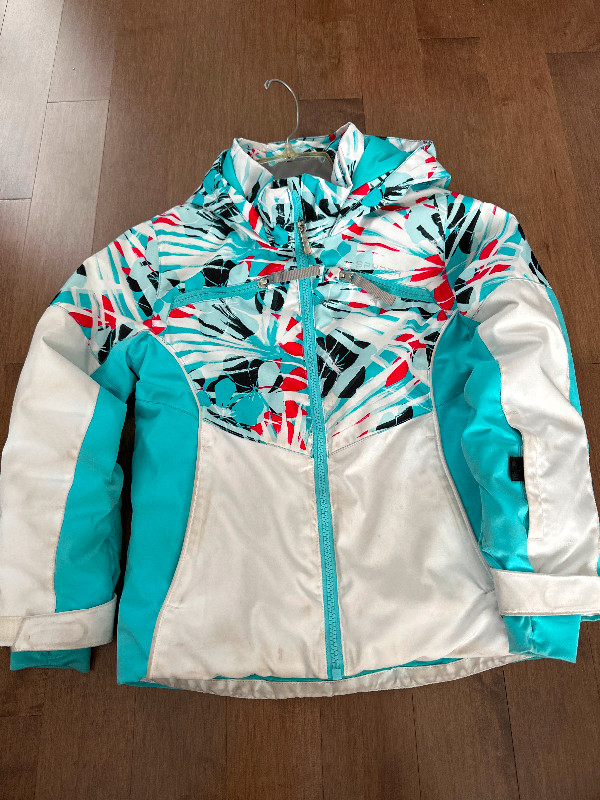 Manteau Spyder enfant fille gar on grandeur 8 usag blanc turqui
