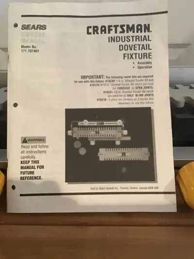 CRAFTSMAN DOVETAIL FIXTURE, View more