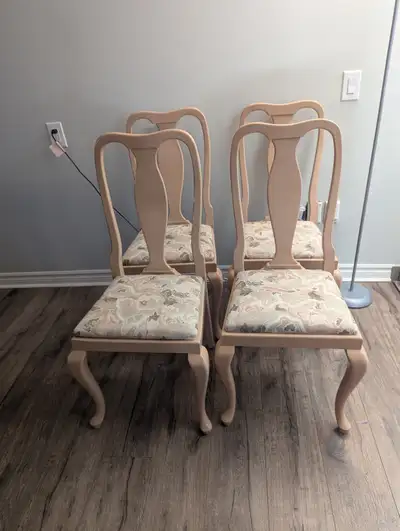 Vintage Queen Anne Dining Chairs - Set of 4 (Good Condition), View more