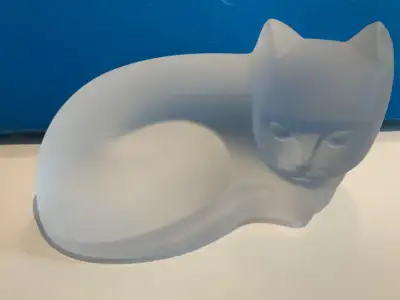 Figurine de chat en verre givré pour collection, View more