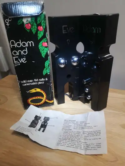 Adam and Eve 7 Solid State AM Radio & Conversation Piece, View more