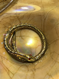 Vintage Silver toned Snake Serpent Coiled wrap around bracelet