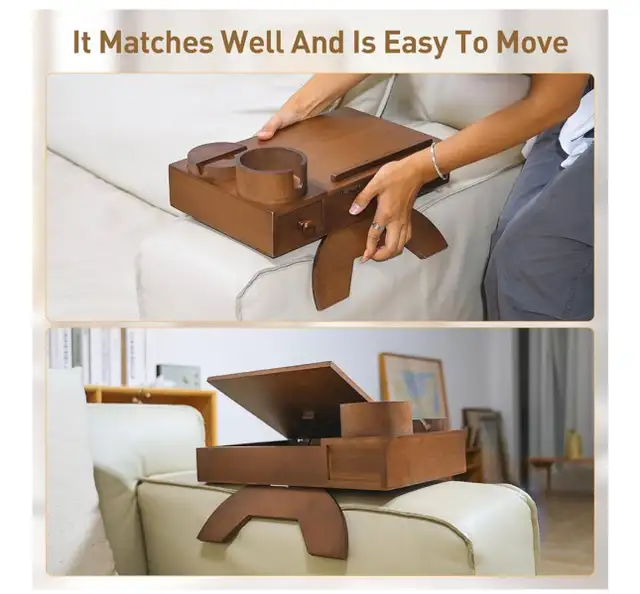 Wooden Couch Armrest Tray Table in Coffee Tables in Ottawa - Image 7