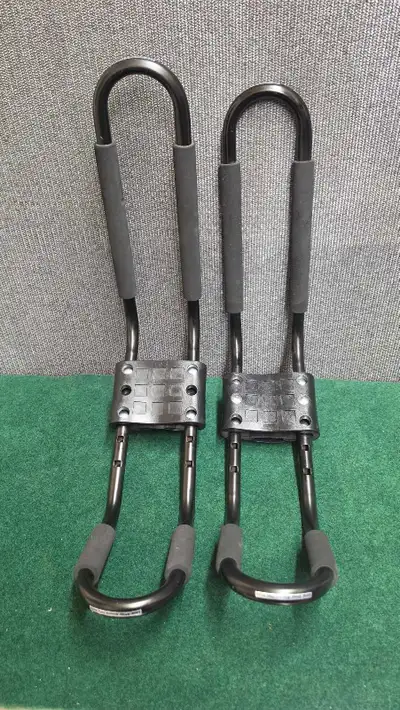 GREAT CONDITION ONE PAIR OF RACKS (FITS ONE KAYAK) NO STRAPS INCLUDED PRICE IS FIRM ANYTIME PORCH PI...