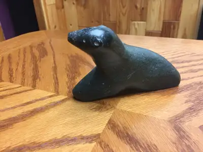 Authentic Inuit soapstone carving, View more