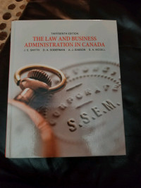 The Law and Business Administration in Canada 13th edition 