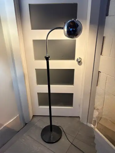 Vintage Chrome Eyeball Gooseneck Floor Lamp, View more