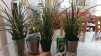 Plant pot, galvanized, 10.5 cm (4 ¼ ") with artificial plant