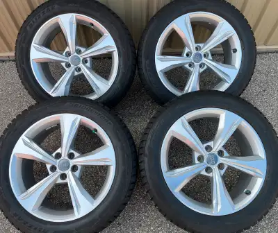 EXCELLENT CONDITION 4 x 235/55/19 BRIDGE STONE WINTER TIRES DOT 2022 AND ORIGINAL OEM AUDI RIMS MADE...