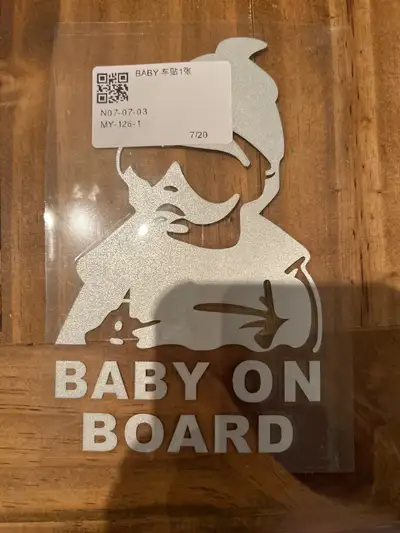 Baby on board Sticker $8 Each Have two Never used