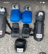 Boxing gloves, head gear ,shin pads for sale