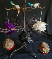 Feathered Christmas Ornaments