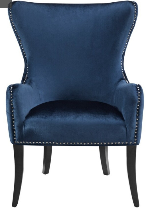 Linon Home Décor Products Quinn Blue Round Back Chair in Chairs & Recliners in City of Toronto - Image 3