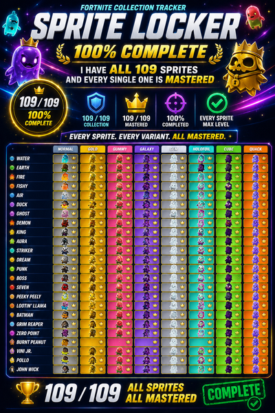 Fortnite Mastered Sprite Indexing — Choose Any 1 of 109!, View more