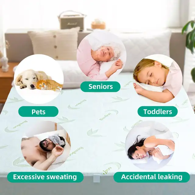 Twin Waterproof Mattress Protector Bamboo Cover up to 21’’ in Bedding in Ottawa - Image 4