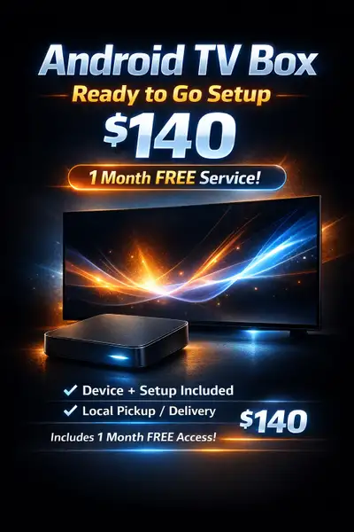 Android TV Box + Setup | 1 Month Included – $140, View more